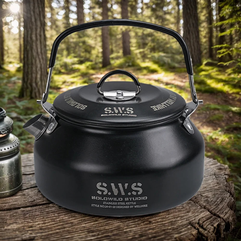 Ultralight Stainless Steel Hiking Kettle for Outdoor Camping