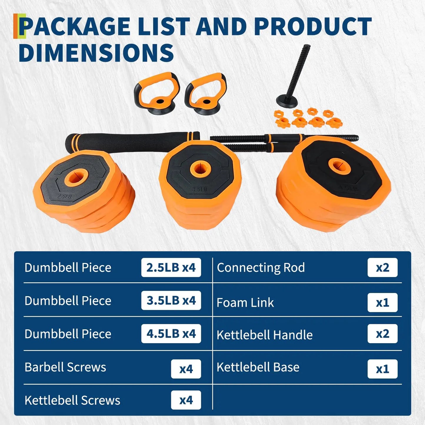 Adjustable Dumbbells 44Lb Set 4In1 Home Gym