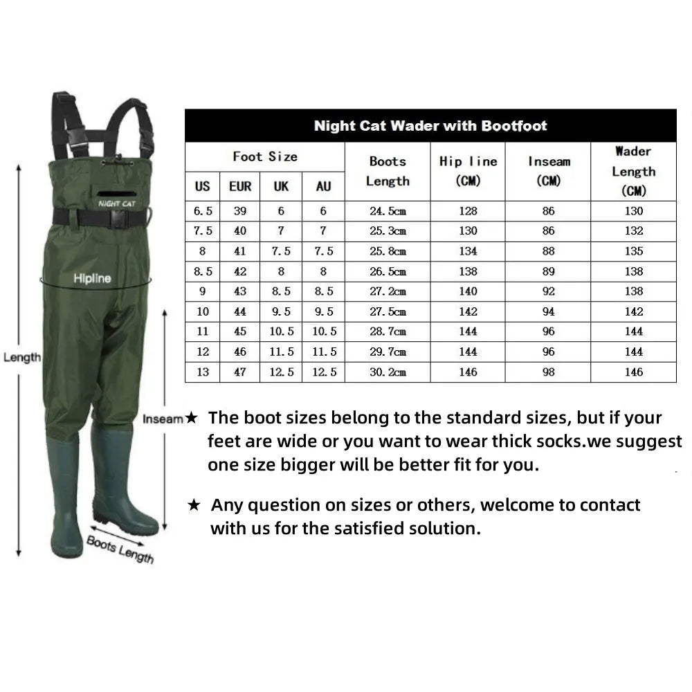 Night Cat Unisex Chest Wader for Fishing and Hunting