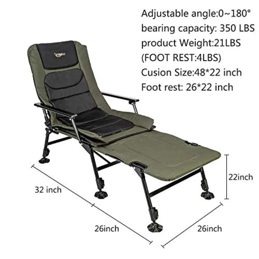 Heavy Duty Fishing Chair With Footrest For Outdoors