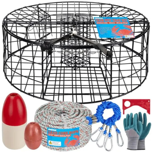 Crab Trap Pot With Vinyl Coated Steel Wire Three Tunnels