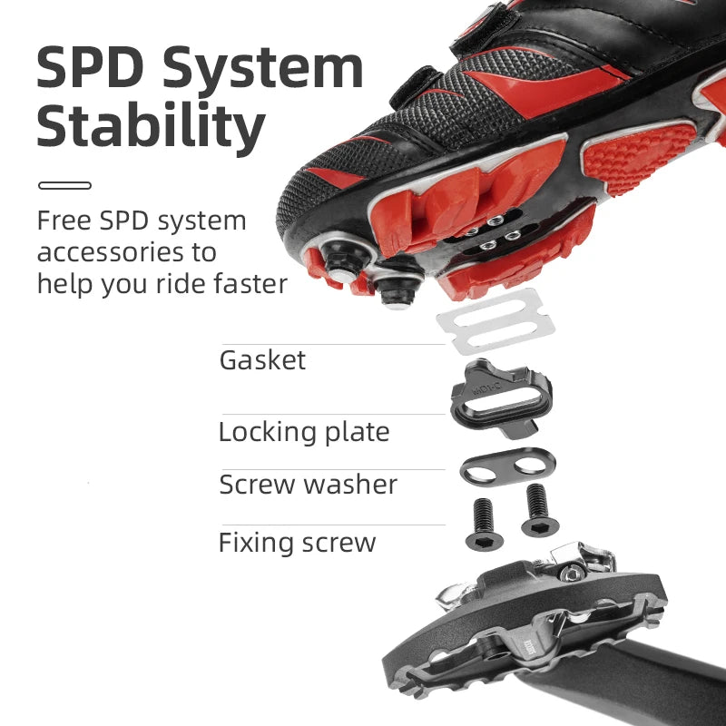 ROCKBROS SPD Pedals Sealed Bearing Anti Slip Cleat Nylon
