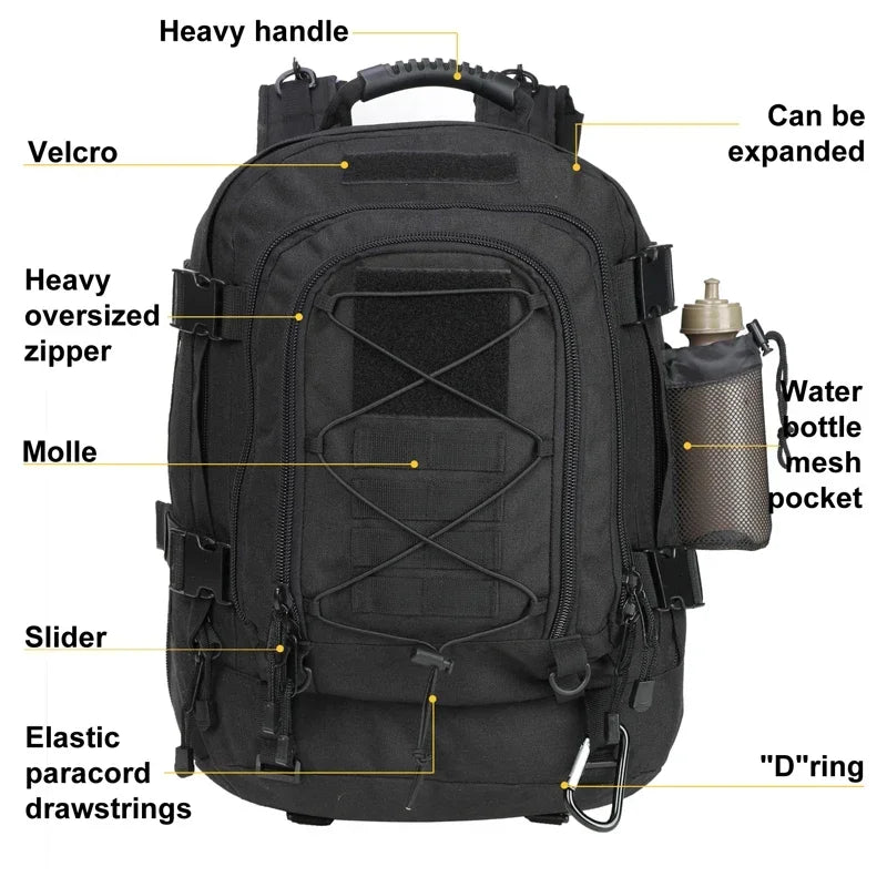Unisex Tactical Backpack Water Resistant Hiking Travel