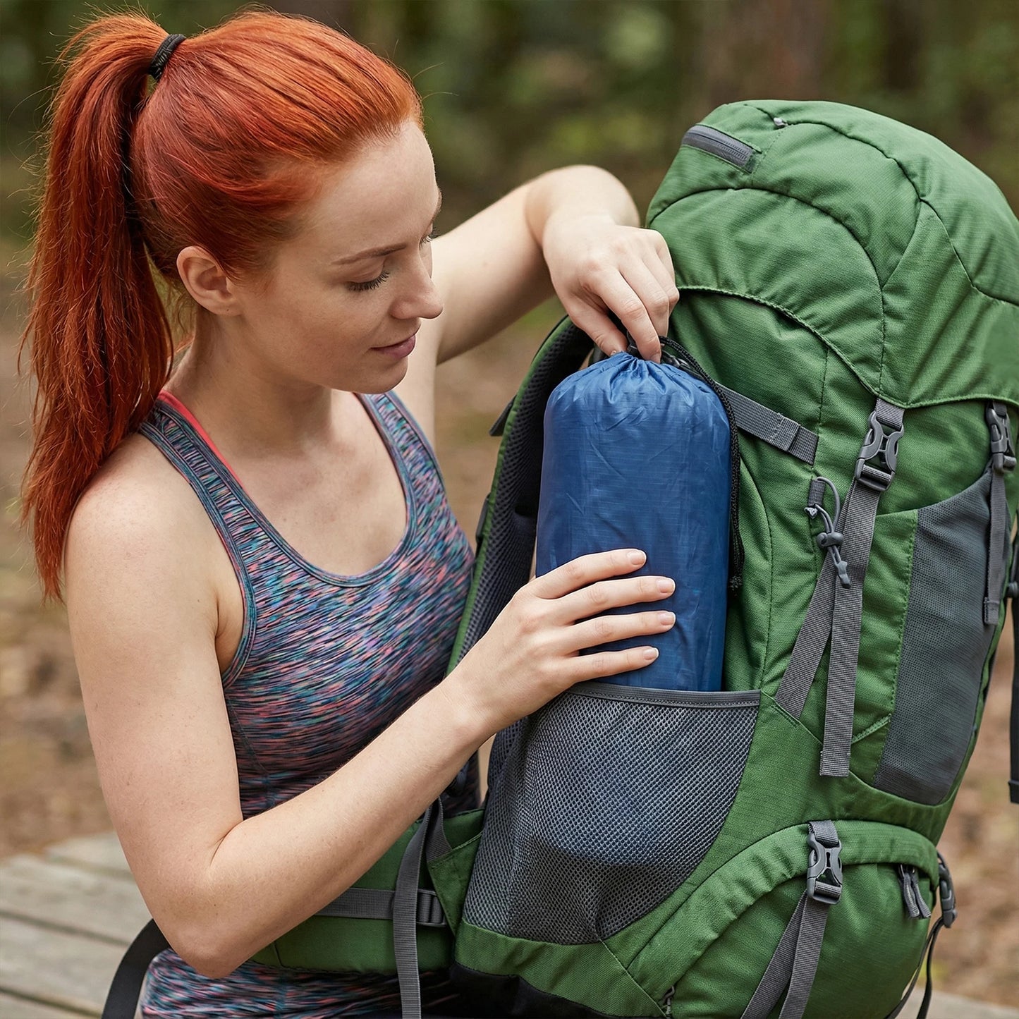 Camping Mat With Pillow Folding Air Sleeping Pad And Pump