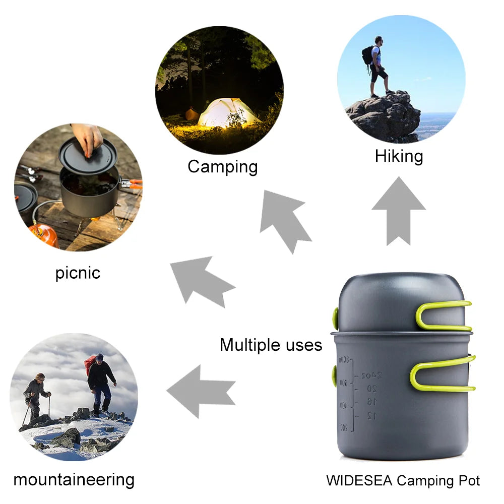 Widesea Ultralight Camping Cookware Pot Set for Travel