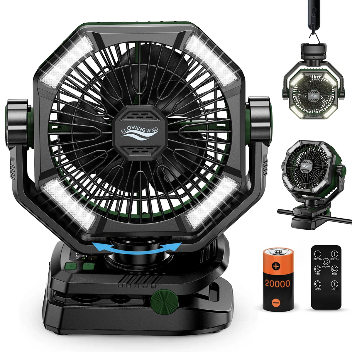 SKYTOO Dual Motor Camping Fan 20000mAh Rechargeable