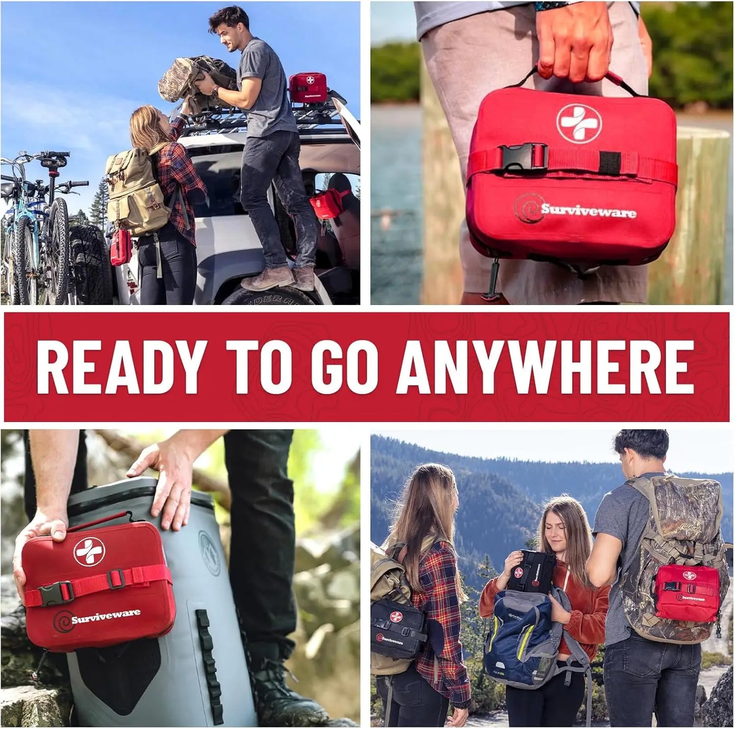 Waterproof Survival First Aid Kit 184 Pcs For Camping