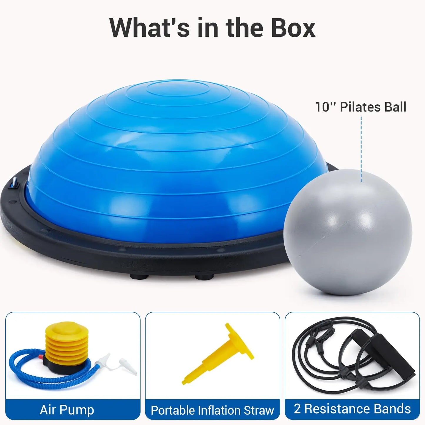 Yoga Balance Half Ball Inflatable With Nonslip Base