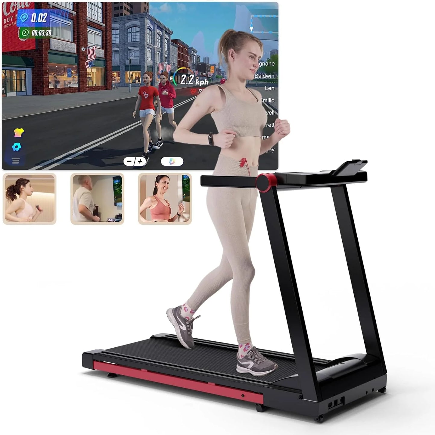 Superun 3.5HP Foldable Treadmill Bluetooth Incline App