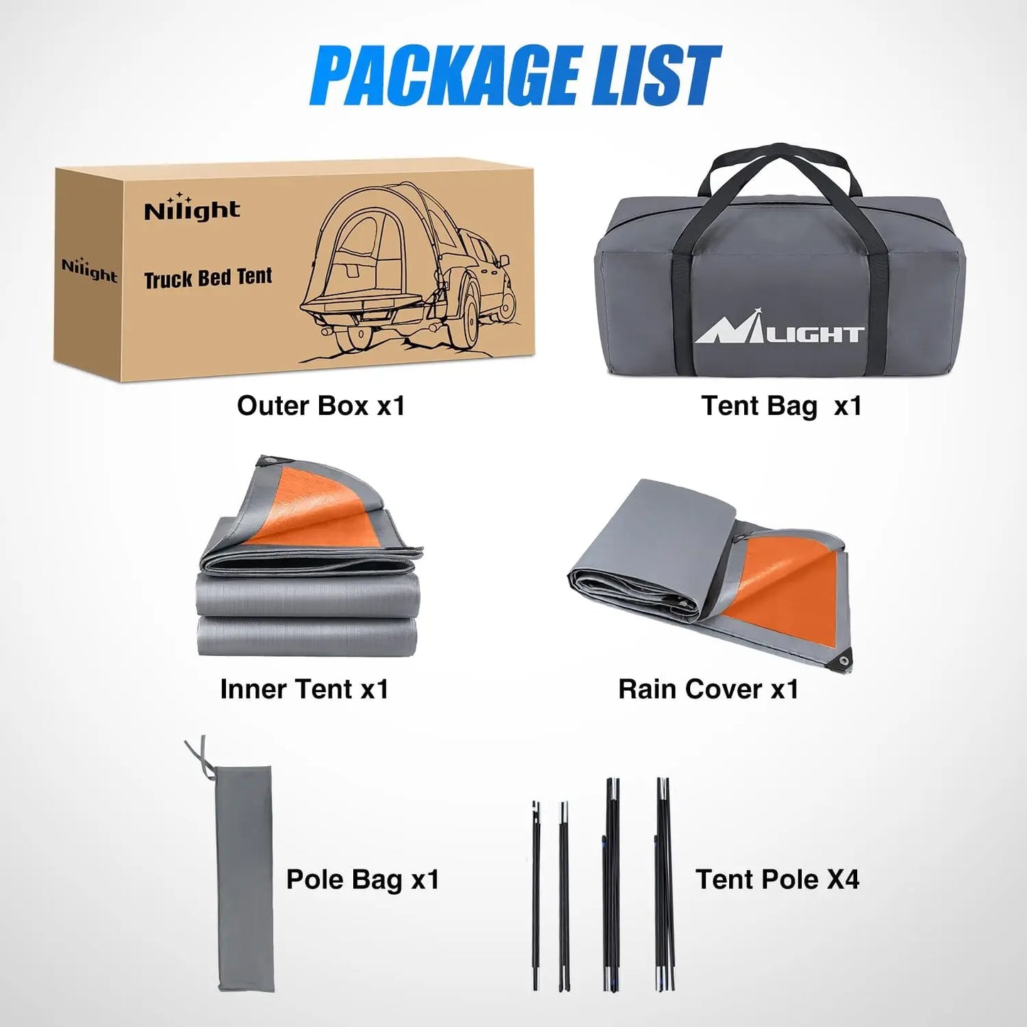 Truck Bed Tent For Two Waterproof Double Layer Full Size
