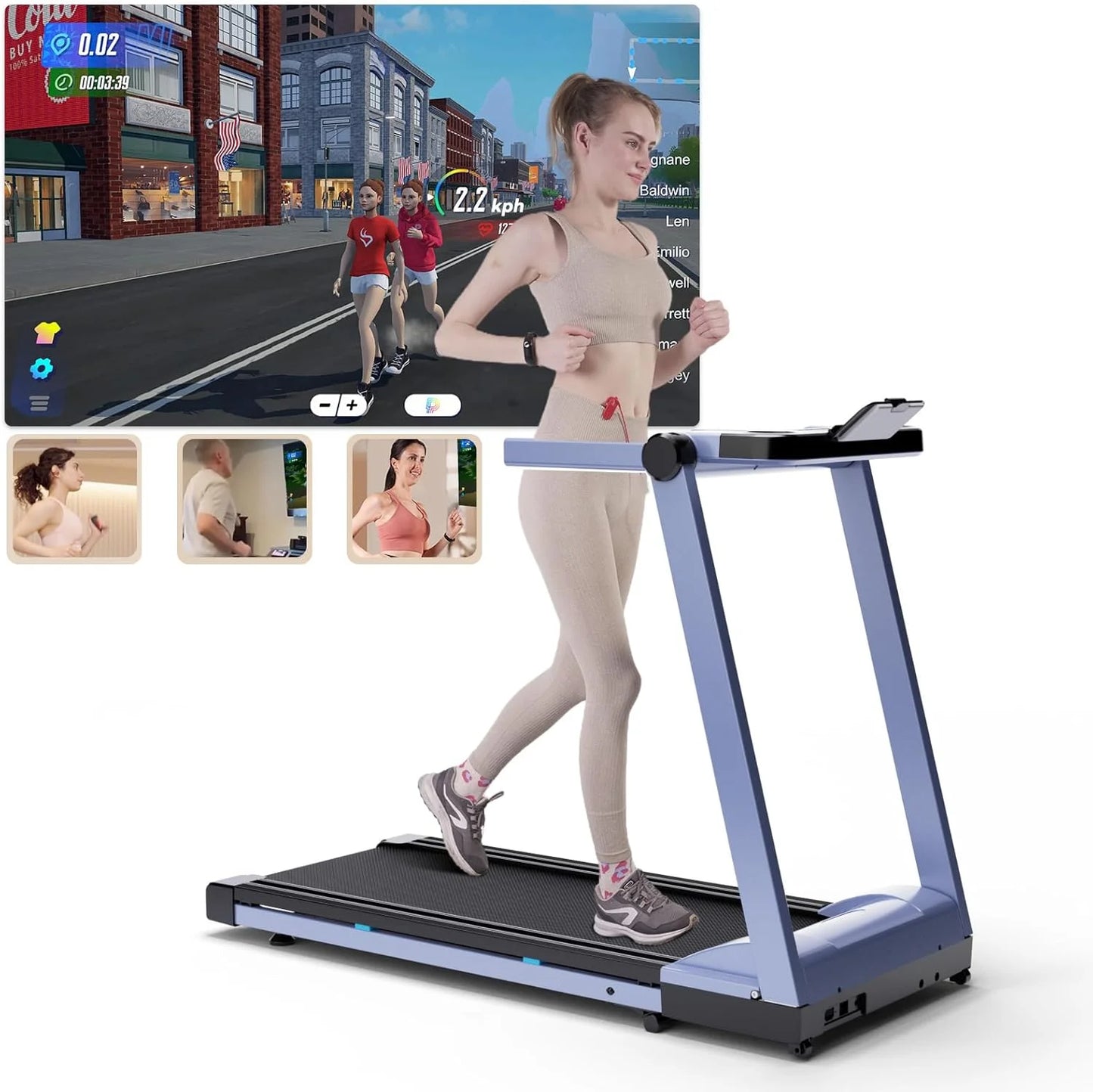 Superun 3.5HP Foldable Treadmill Bluetooth Incline App