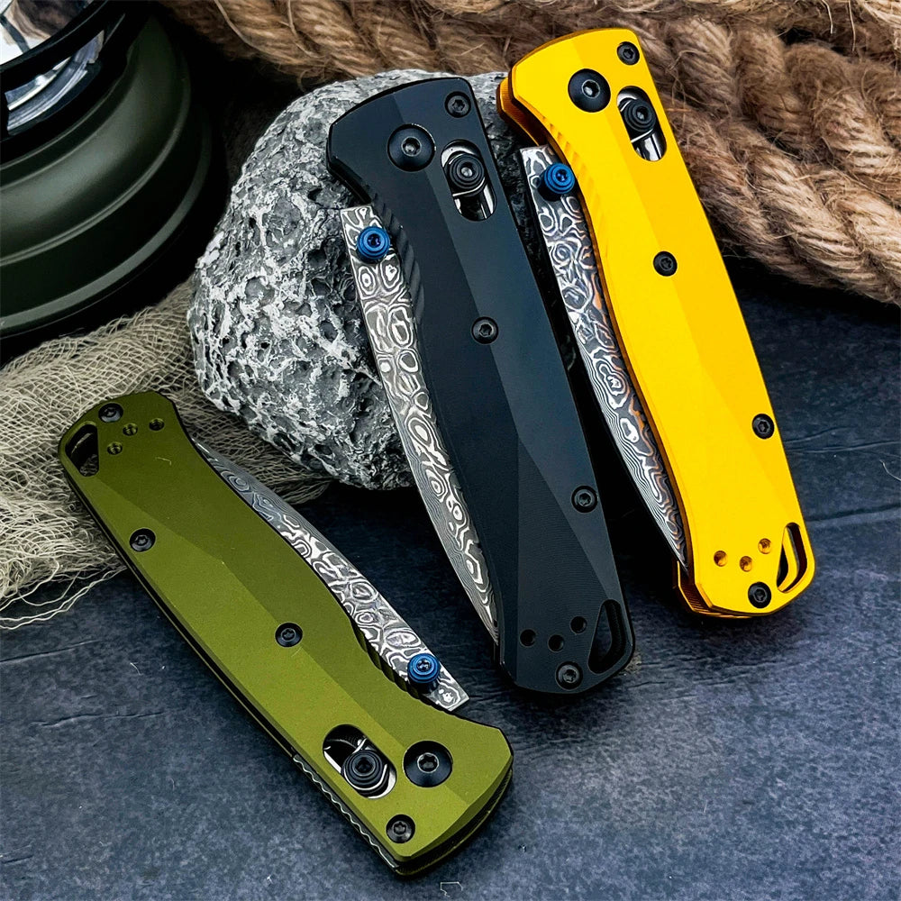 DIY Supplies Folding Pocket Knife Damascus Steel Blade