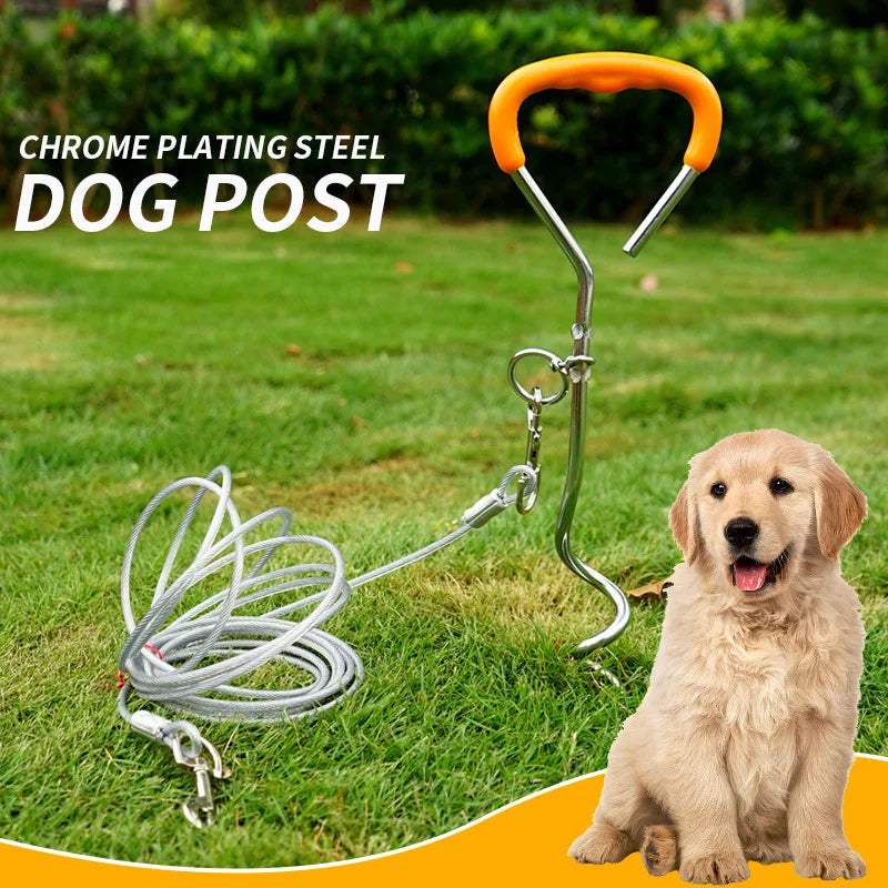 Outdoor Pet Steel Ground Nail Bolt Dog Stake