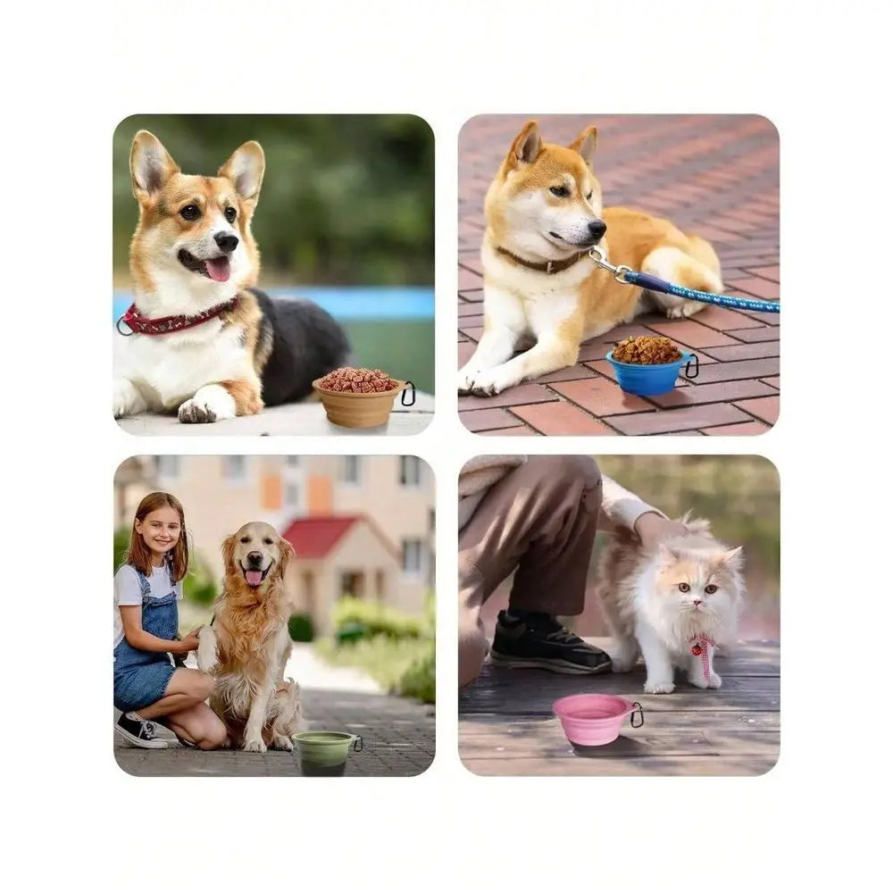 Silicone Collapsible Dog Bowl Portable Travel Dish