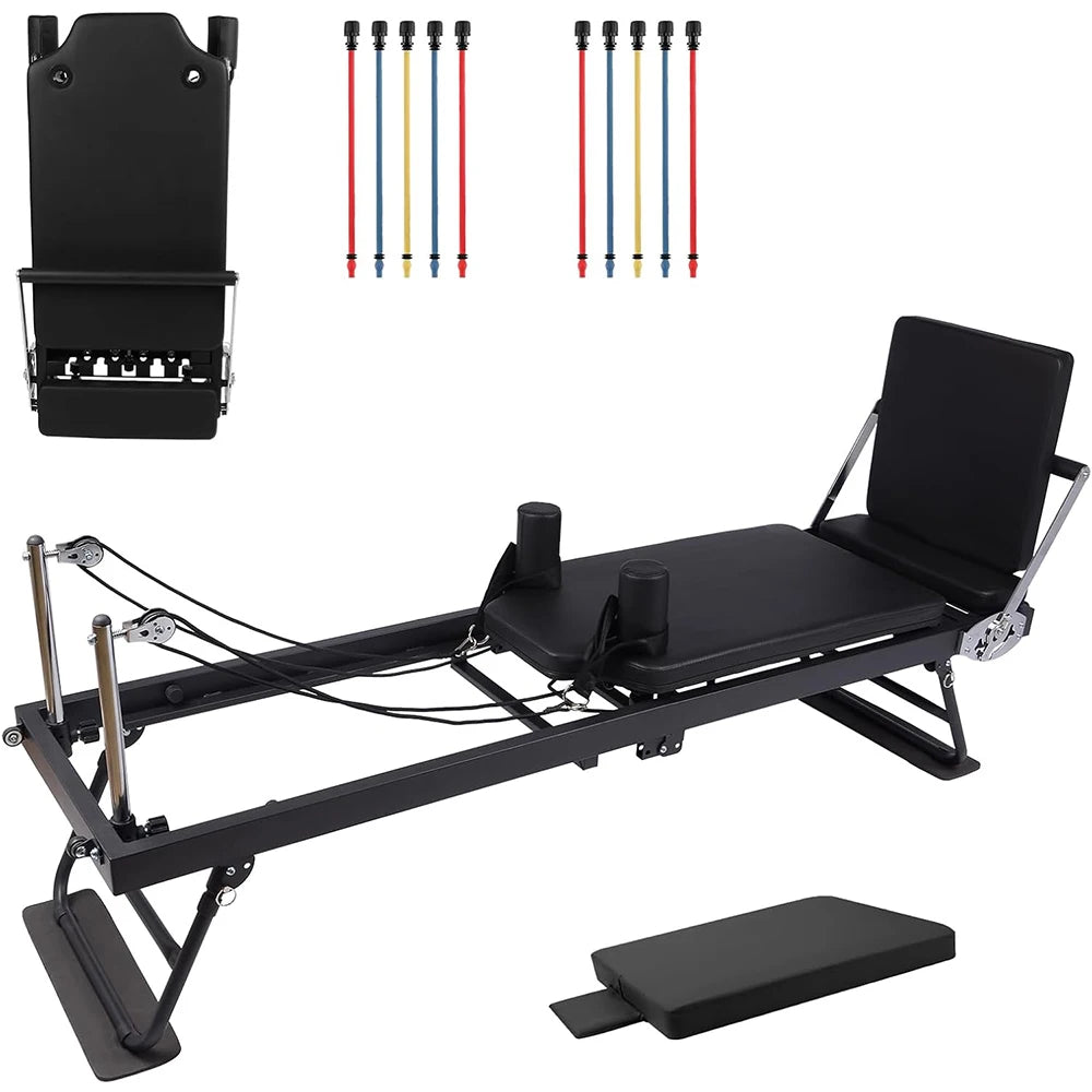 HiMISS Foldable Reformer Pilates Machine With Height Adjust