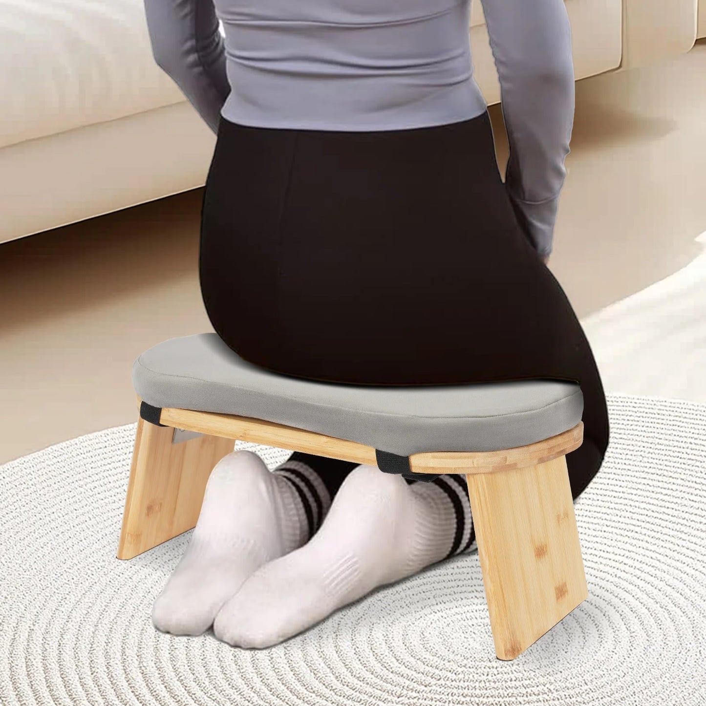 Bymaocar Foldable Meditation Bench For Kneeling Prayer Yoga