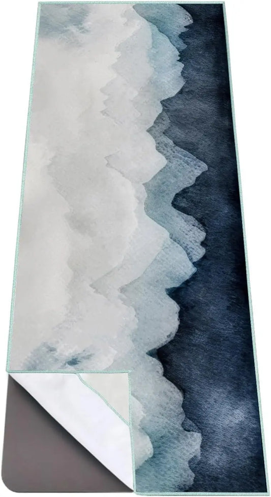 Non Slip Yoga Mat Towel With Corner Pockets Travel Bag