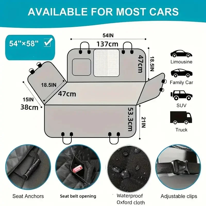 Dog Car Seat Cover Universal Waterproof Hammock Nonslip