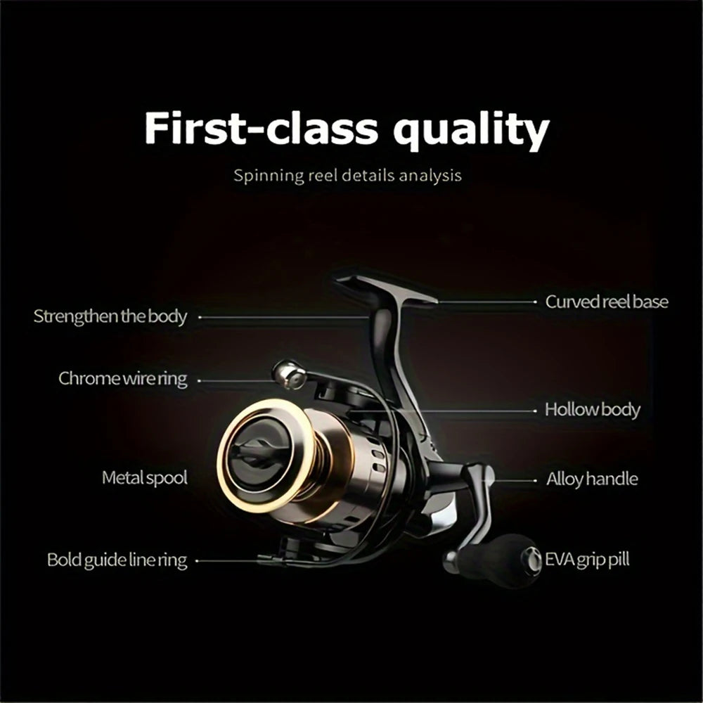 Spinning Reel Five Point Two To One Gear Metal Spool