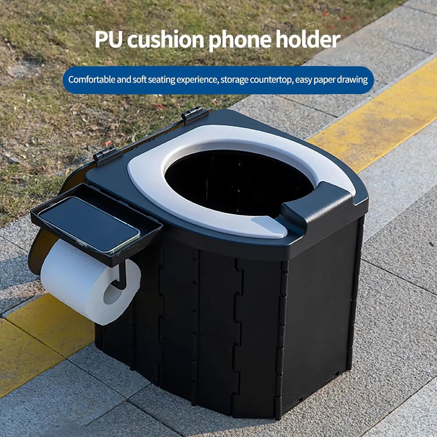 Lightweight Portable Toilet With PU Cushion For Camping