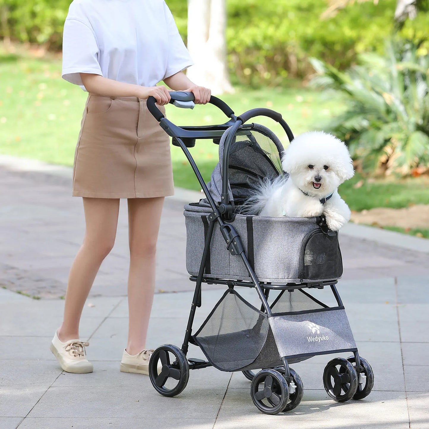 3 In 1 Pet Stroller With Removable Carrier For Dogs And Cats