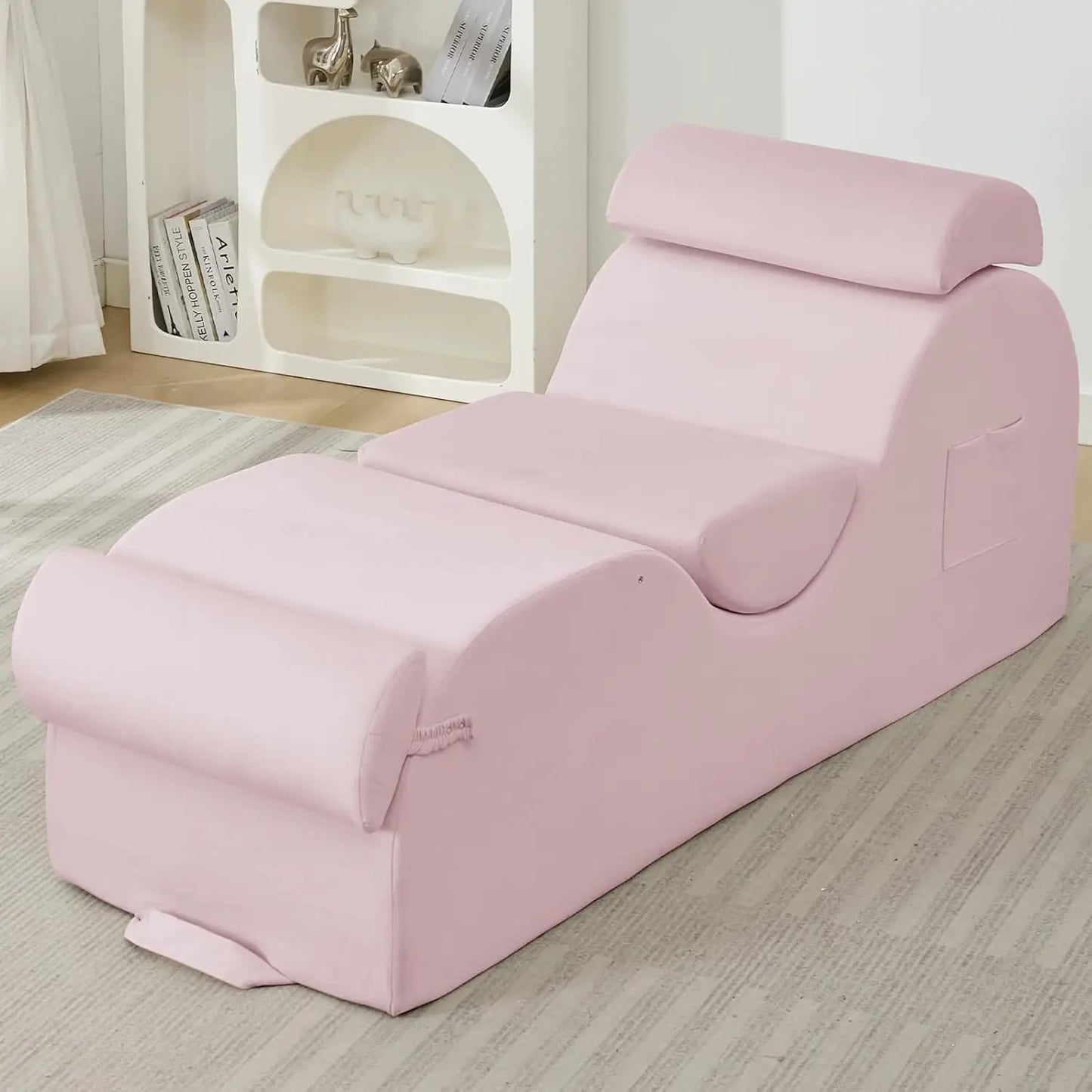 Yoga Chair Lounger With Foam Cushions And Wood Frame Indoor