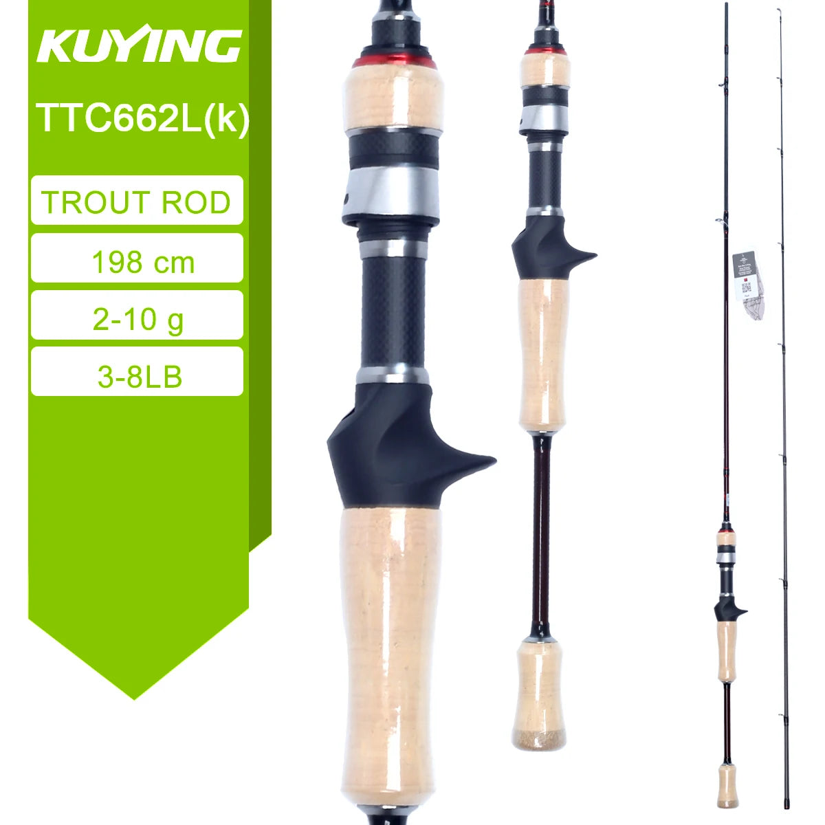 Kuying Fishing Rod Lure Casting Spinning Carbon