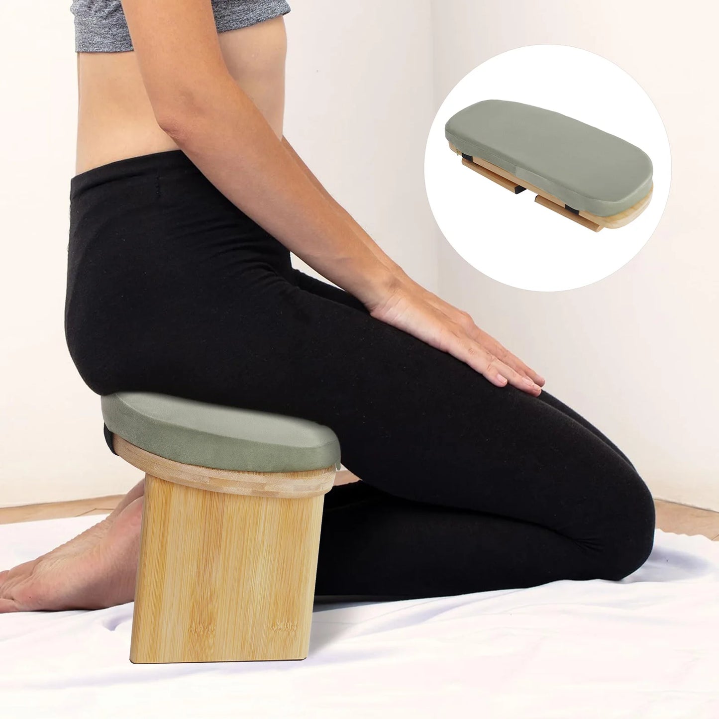 Bymaocar Foldable Meditation Bench For Kneeling Prayer Yoga