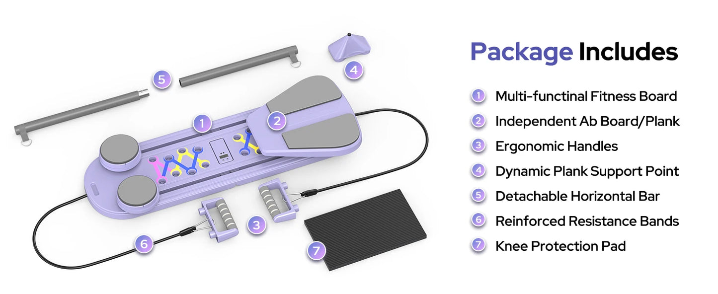 Rayspace Foldable Pilates Reformer 7 in 1 Board