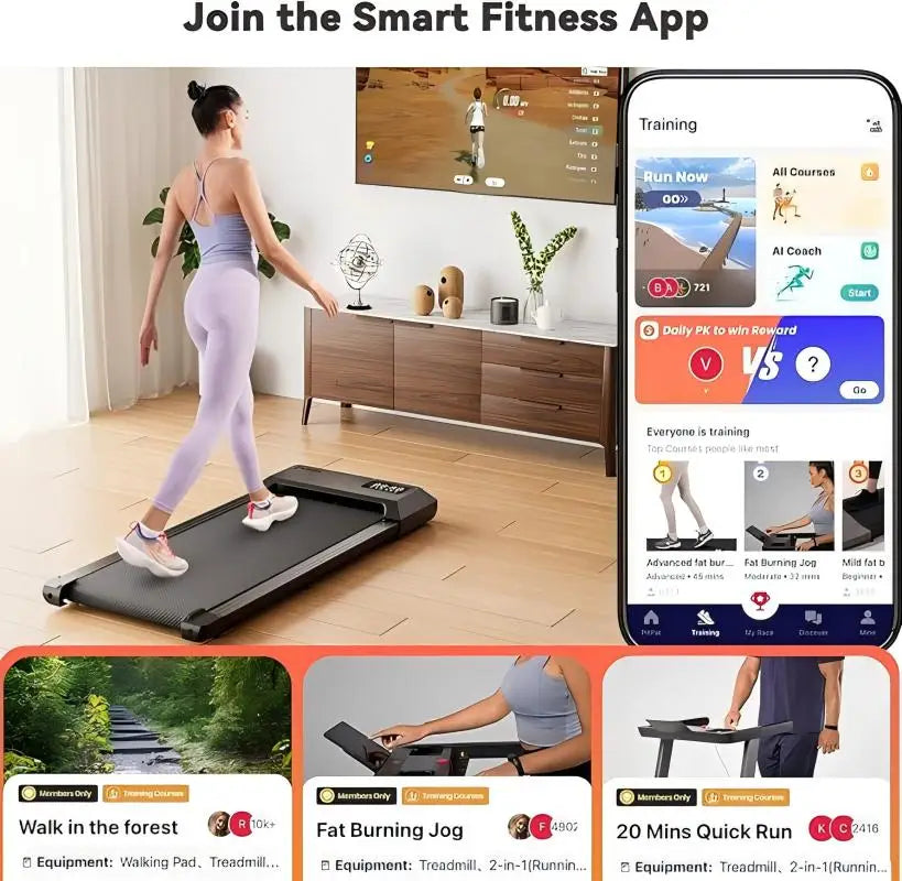Superun 2 In 1 Home Office Treadmill With App
