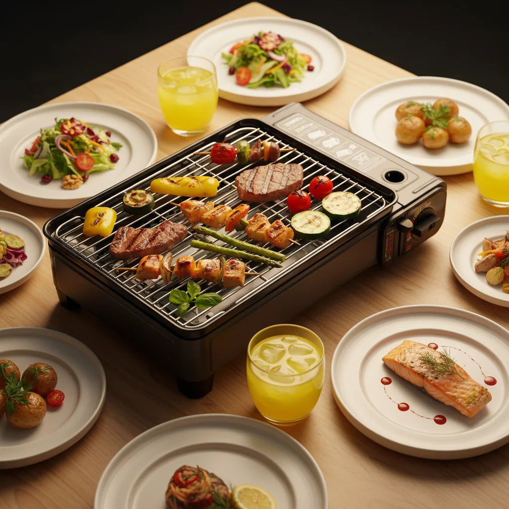 Bymaocar Portable Butane Camping Grill Gas Stove Outdoor