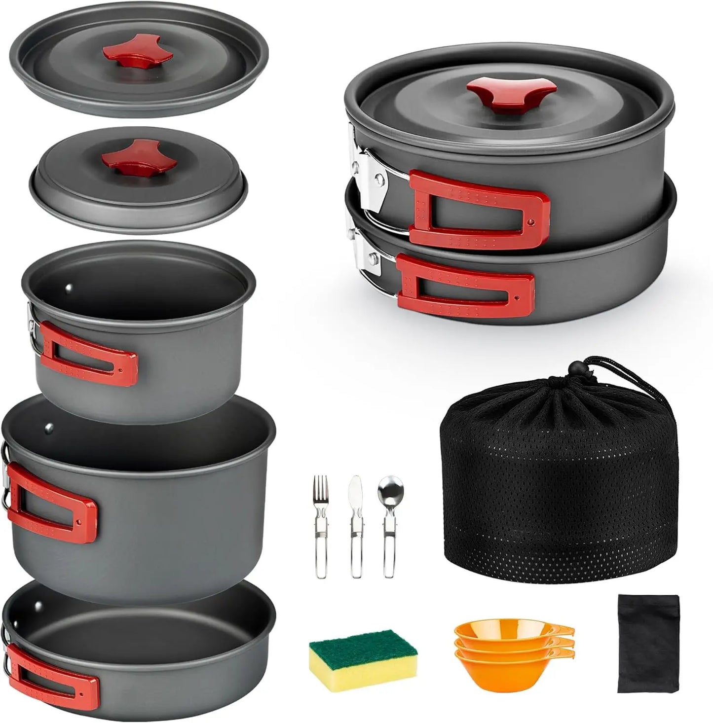 Portable Camping Cookware Set With Accessories