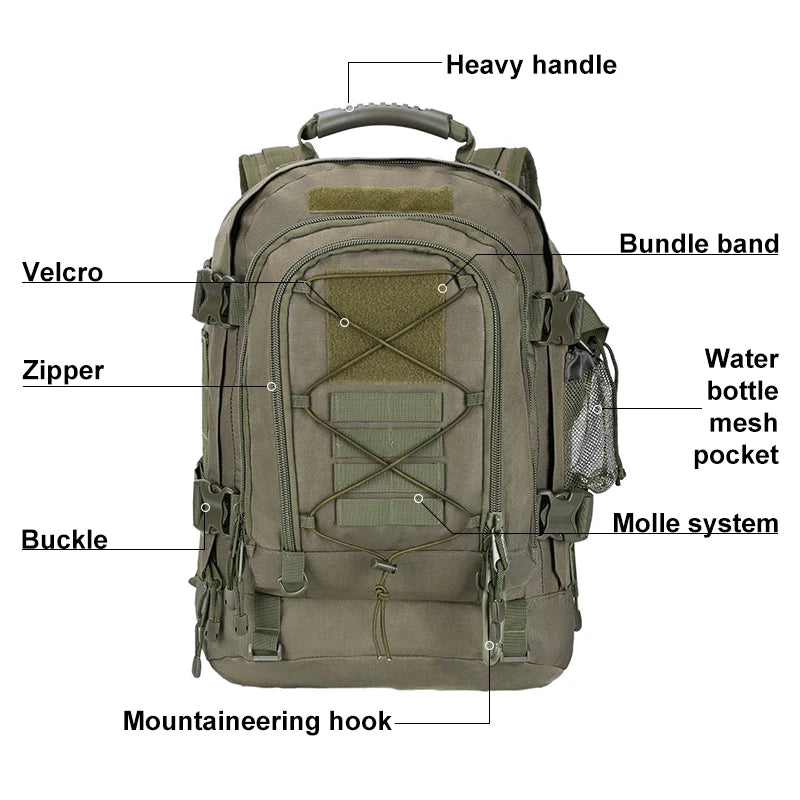 LQARMY Tactical Backpack Molle Army Rucksack Travel