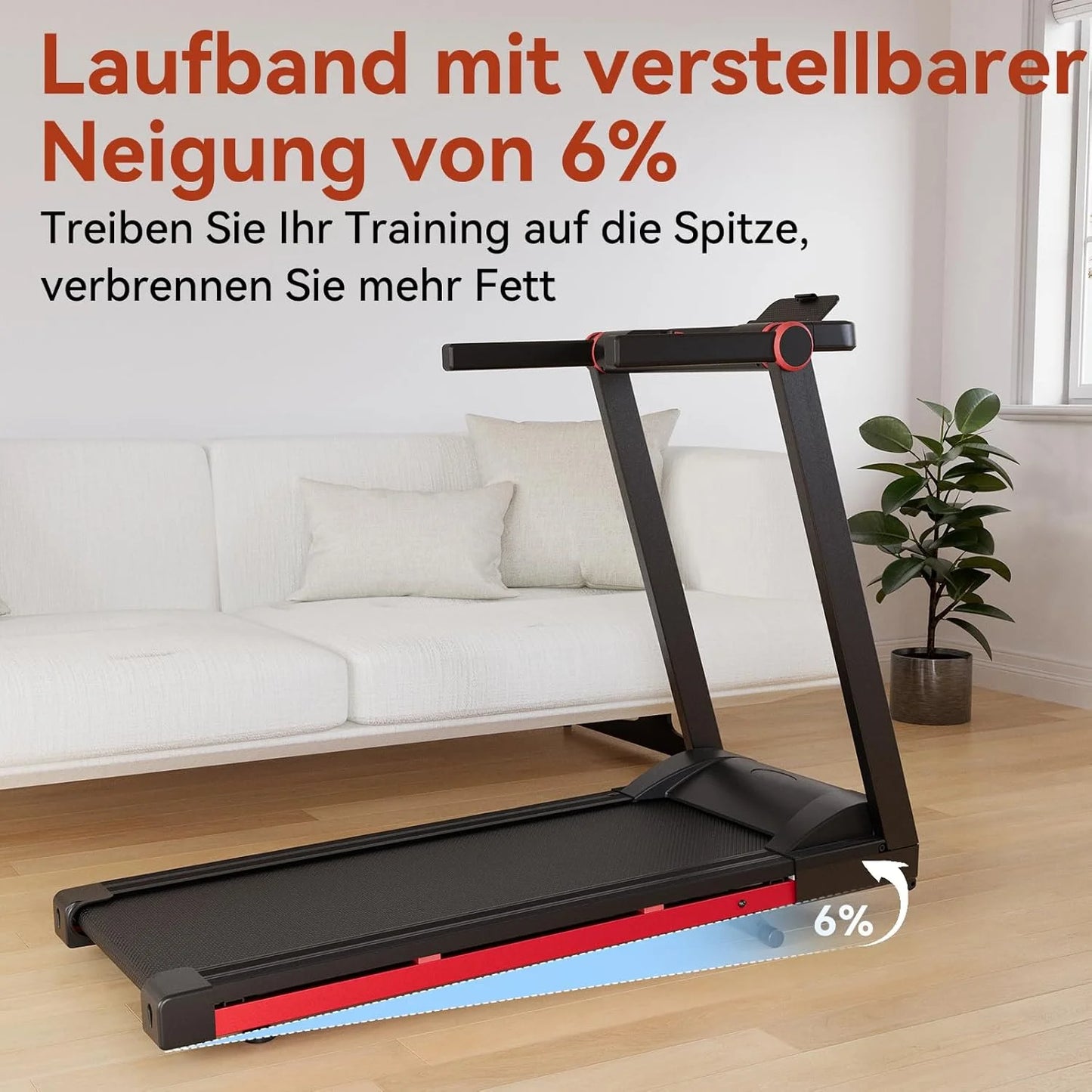 Superun 3.5HP Foldable Treadmill Bluetooth Incline App