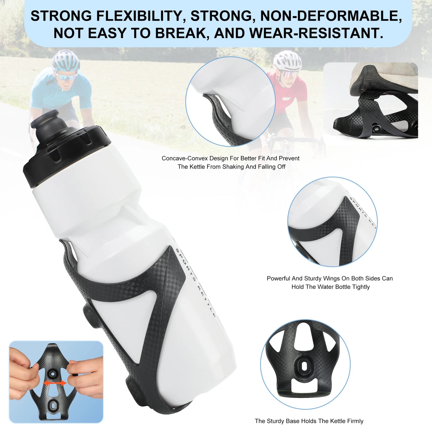 Bike Water Bottle Holder Nylon Carbon Fiber Bottle Cage
