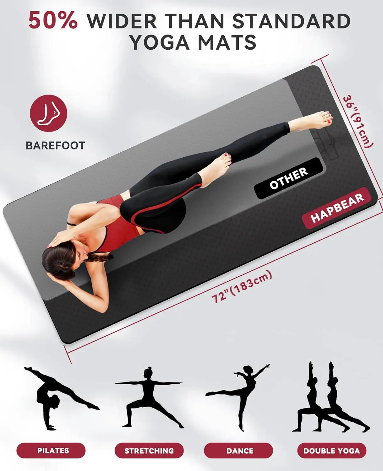 Yoga Mat Non Slip Exercise Mat For Home Workouts