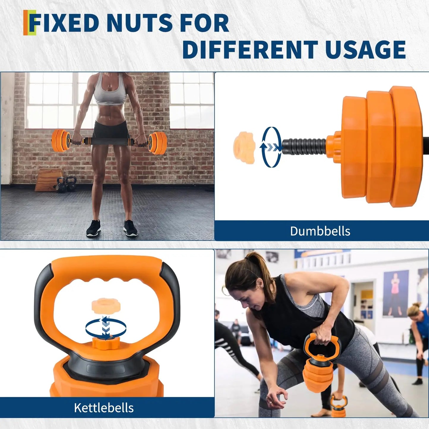 Adjustable Dumbbells 44Lb Set 4In1 Home Gym