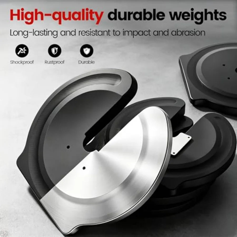 Dumbbell Set With Safety Lock System And Textured Handle