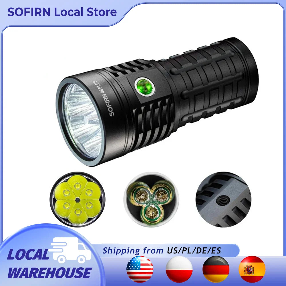 Sofirn Q8 Plus LED Flashlight 16000 Lumen USB C Rechargeable