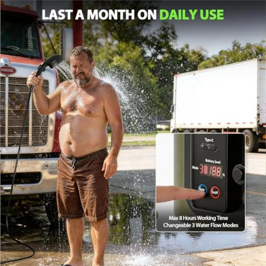 Camping Portable Bucket Shower With 5 Gallon Water Tank