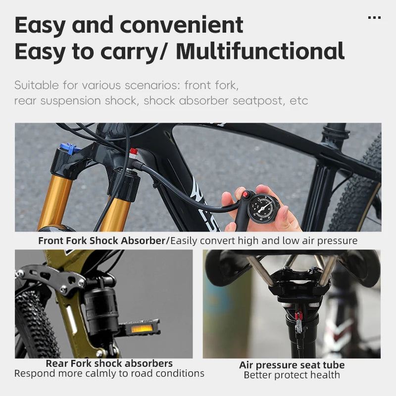 West Biking 400 PSI Bike Pump With Schrader Gauge