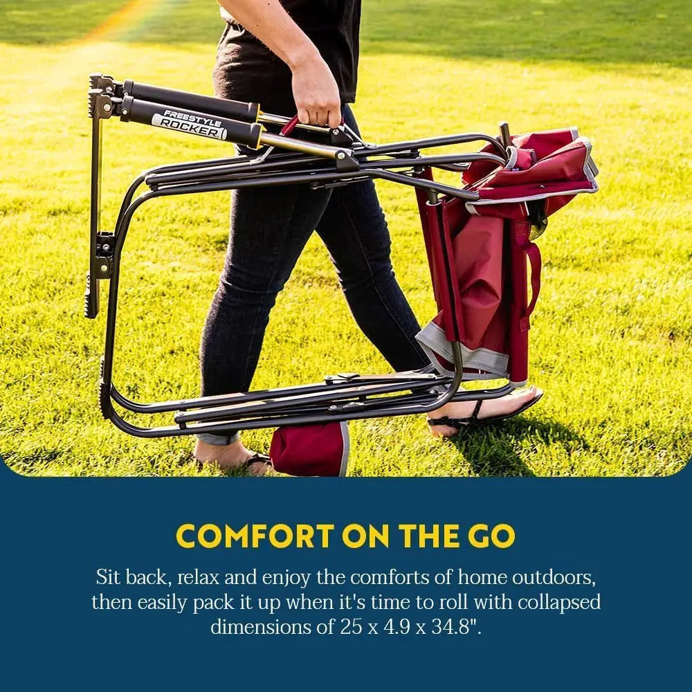 Portable Folding Camping Chair With Armrests Drink Holder