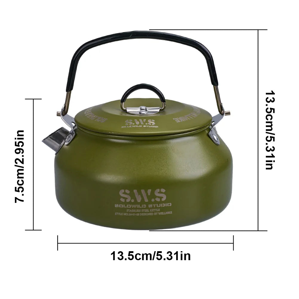 Ultralight Stainless Steel Hiking Kettle for Outdoor Camping