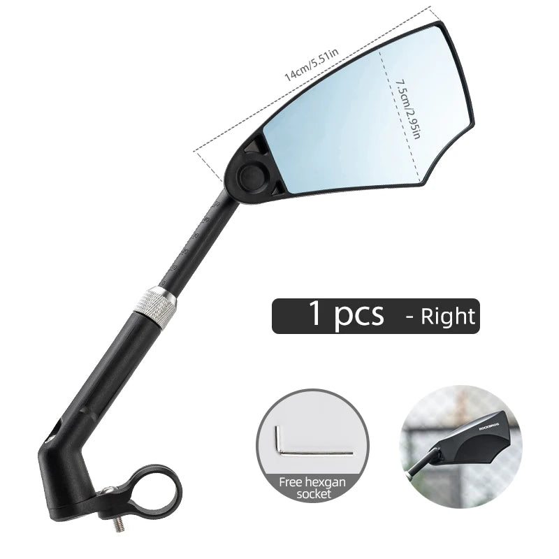 ROCKBROS Adjustable Handlebar Rear View Mirror For Bikes Scooters
