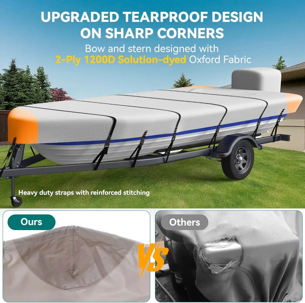 Heavy Duty Jon Boat Cover 5-Layer 1200D Waterproof