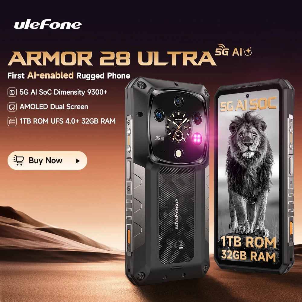Ulefone Armor 28 Ultra AI 5G Rugged Phone 1TB ROM 32GB RAM