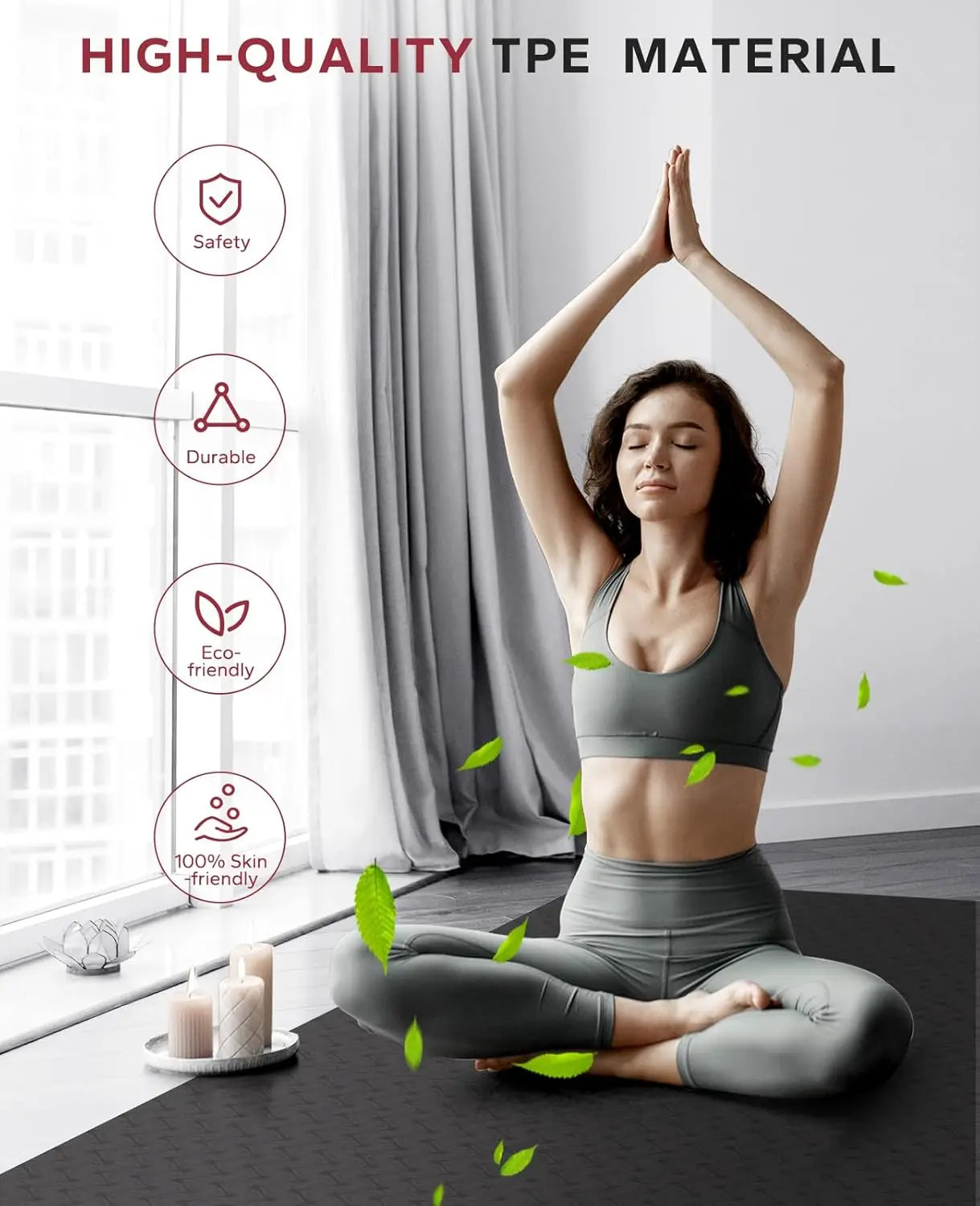 Yoga Mat Non Slip Exercise Mat For Home Workouts