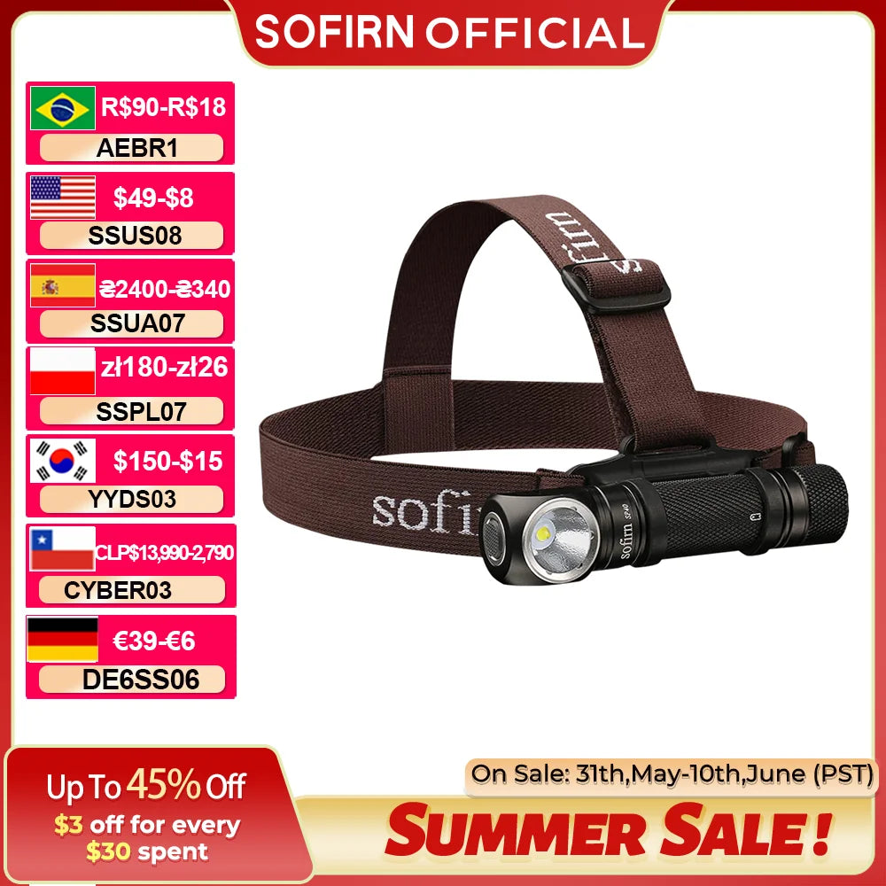 Sofirn SP40 LED Headlamp 1200 Lumen USB Type C Rechargeable