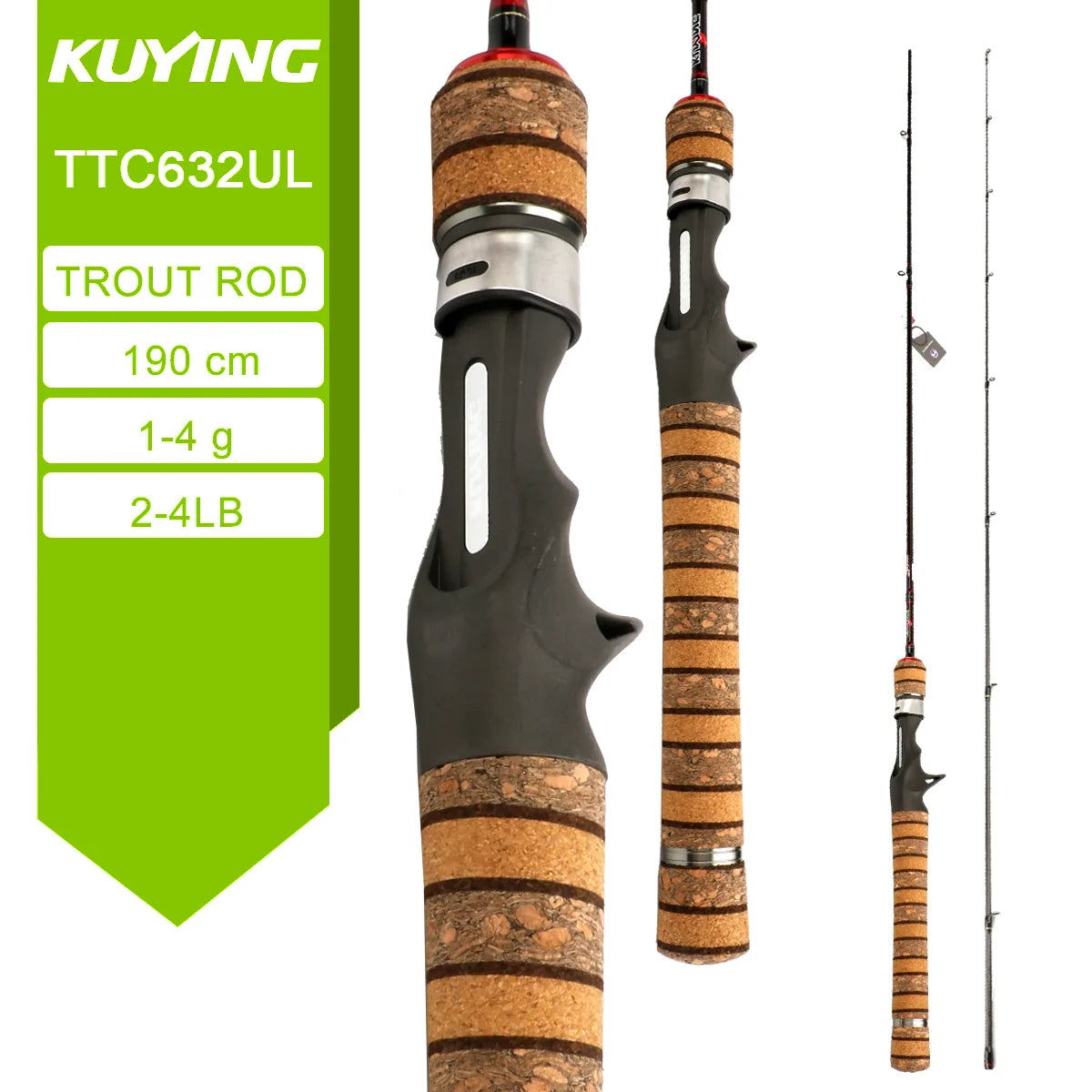 Kuying Fishing Rod Lure Casting Spinning Carbon