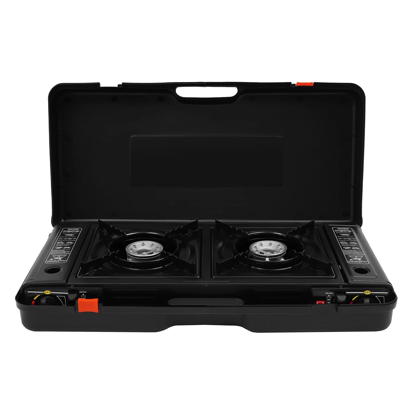 Portable Dual Fuel Camp Stove With Piezo Ignition Griddle